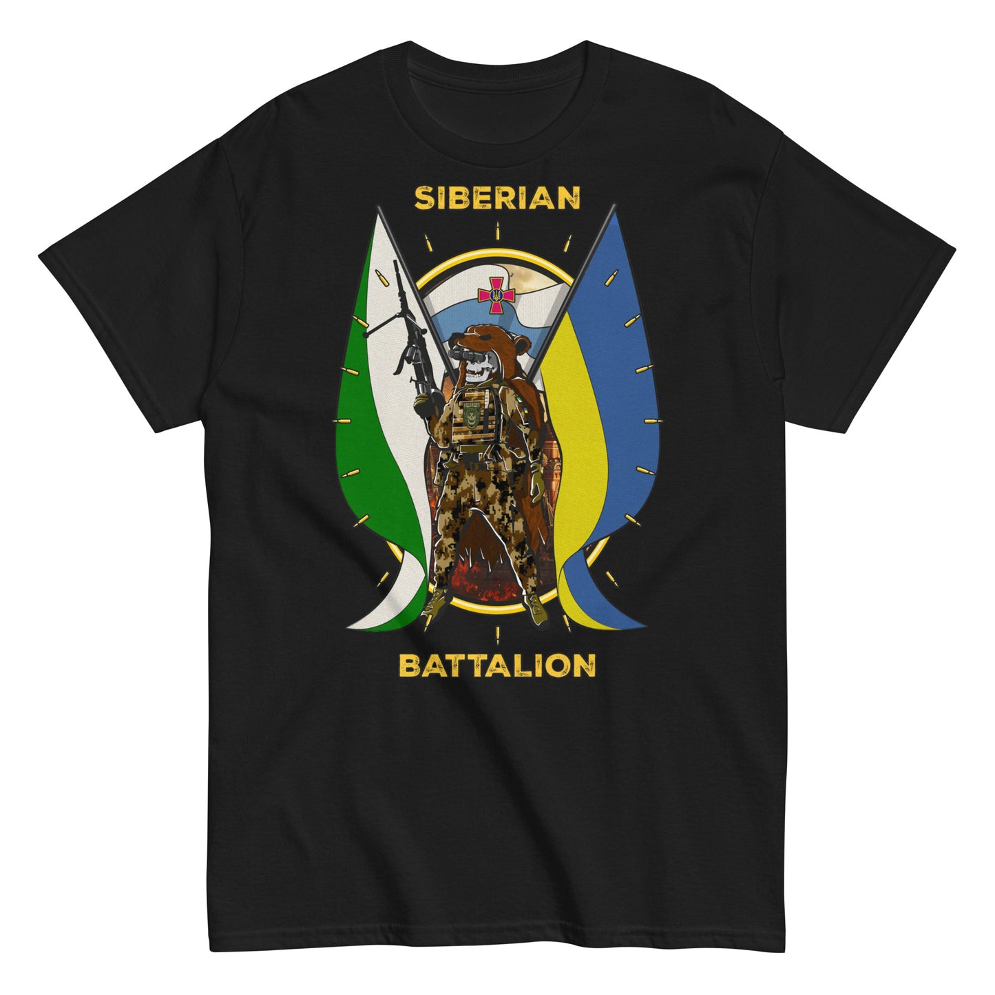 Siberian Battalion "Kremlin Burning" with bullets T Shirt