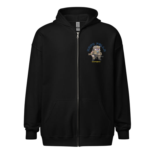Personalized NAFO FELLA ZIP Hoodie with TAG